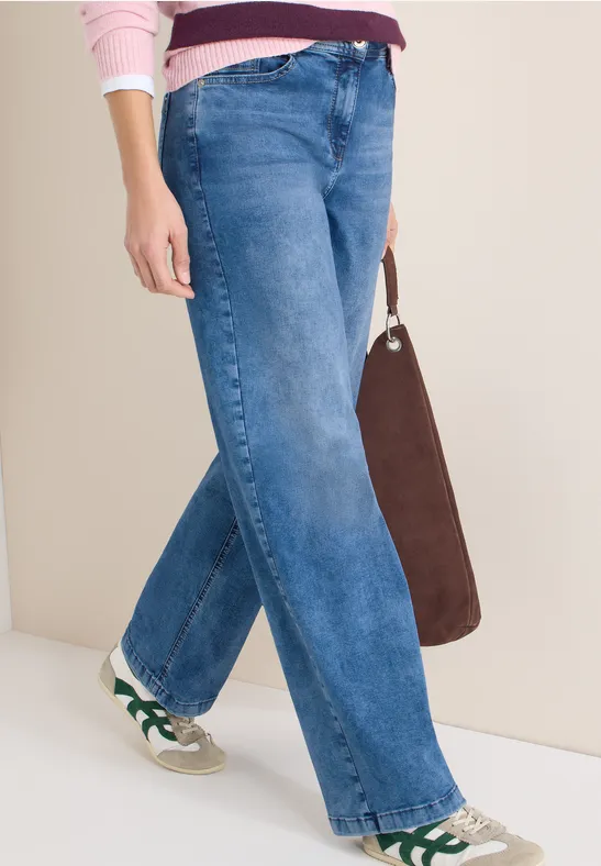 Relaxte Wide Leg Denim Hose