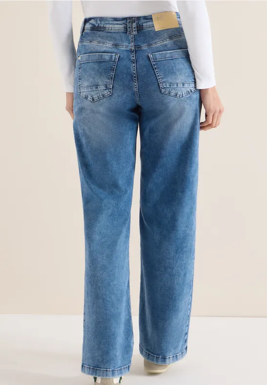 Relaxte Wide Leg Denim Hose