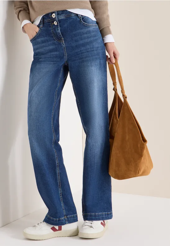 Relaxte Wide Leg Denim Hose