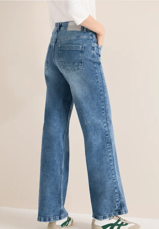 Relaxte Wide Leg Denim Hose