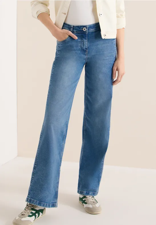 Relaxte Wide Leg Denim Hose