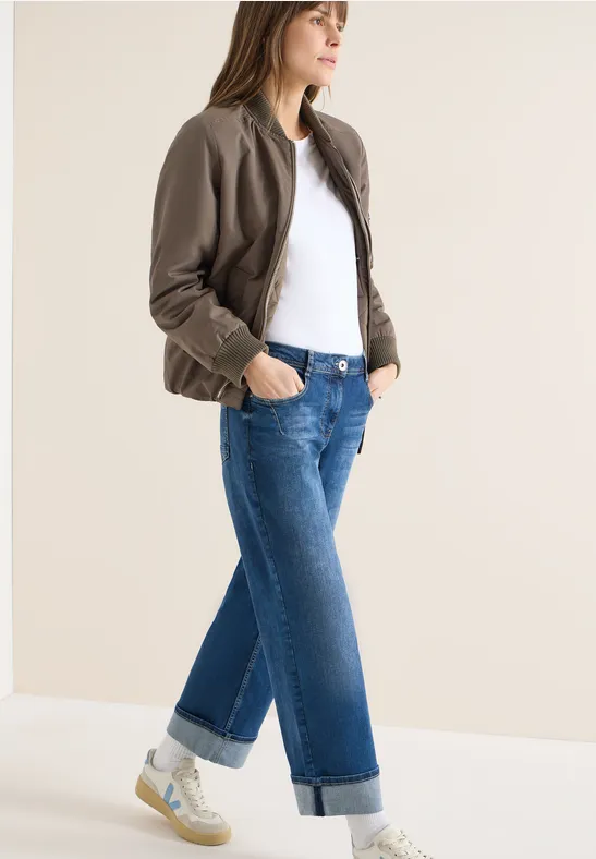 Relaxte Wide Leg Denim Hose