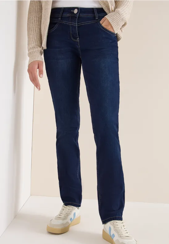 Casual Mid-Rise Straight-Cut