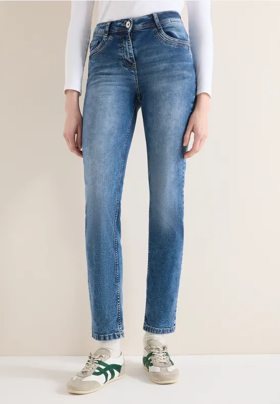 Casual Mid-Rise Straight-Cut