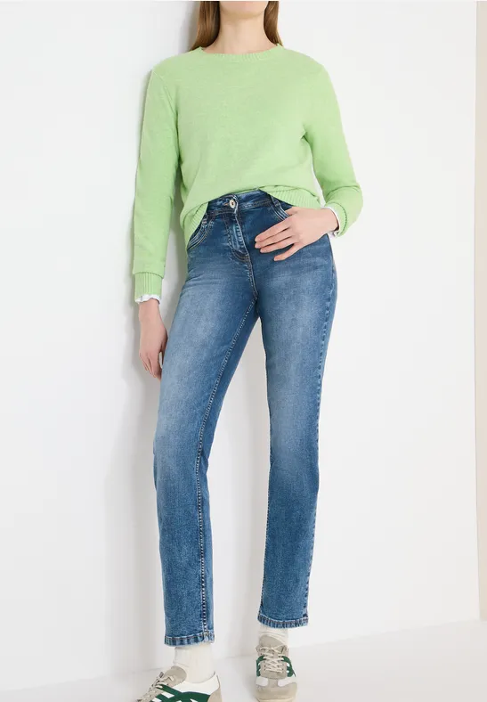 Casual Mid-Rise Straight-Cut