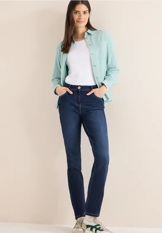 Casual Mid-Rise Straight-Cut