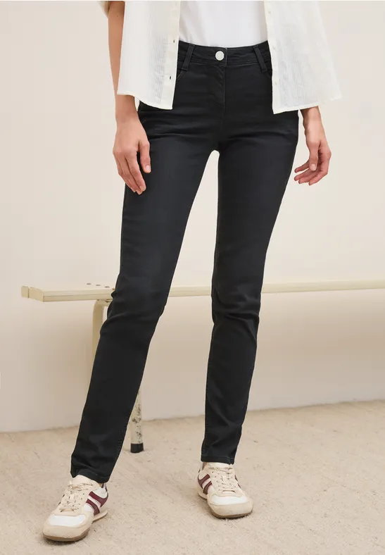 Mid-Waist Jeans mit schmalem Bein
