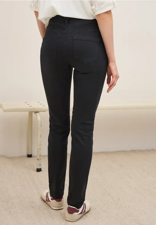 Mid-Waist Jeans mit schmalem Bein