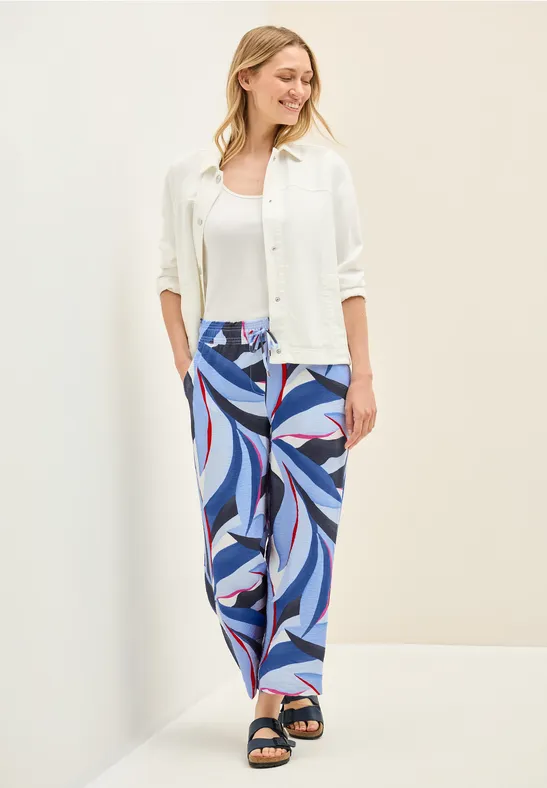 Grafik-Hose mit weitem Bein