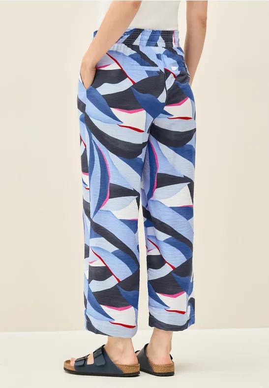 Grafik-Hose mit weitem Bein