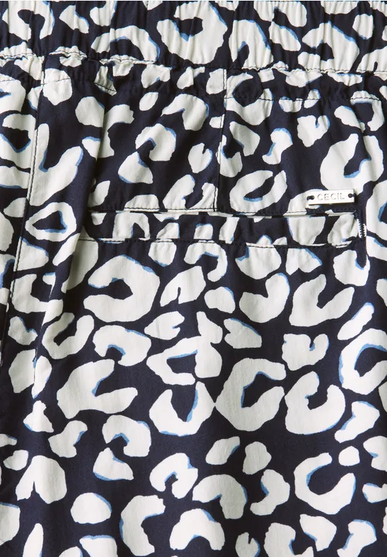 Schmal geschnittene Hose mit Grafikprint