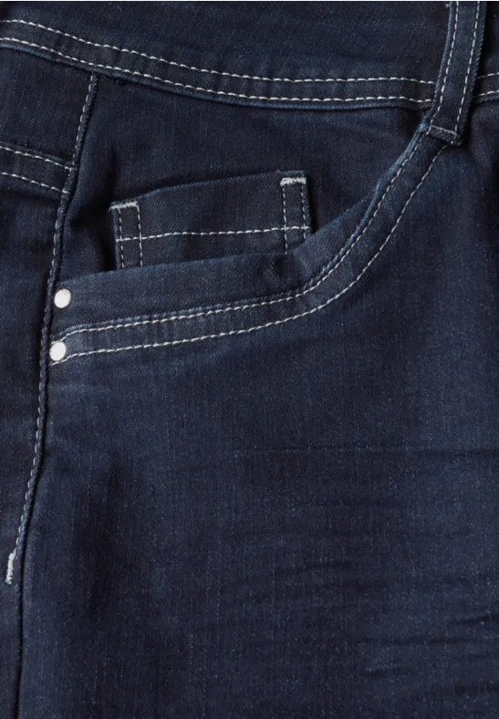 Lockere Straight-Jeans mit hohem Bund