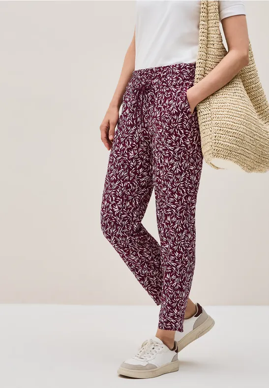 Gemusterte Loose Fit Viskosehose