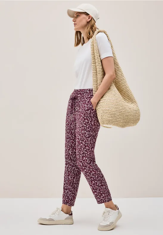 Gemusterte Loose Fit Viskosehose