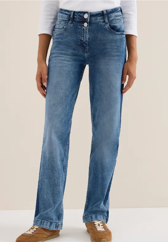 Straight-Leg-Jeans mit Gallonstreifen
