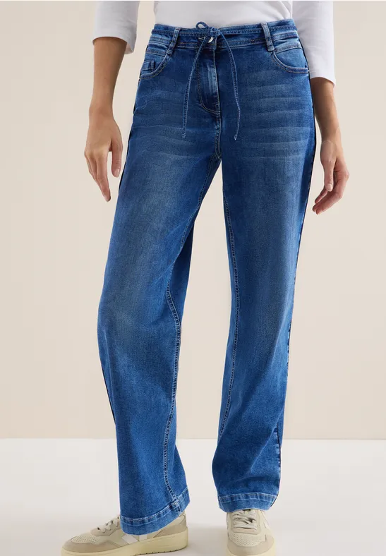 Straight-Leg-Jeans mit Gallonstreifen