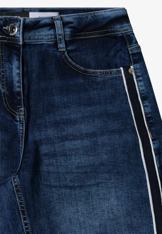 Straight-Leg-Jeans mit Gallonstreifen