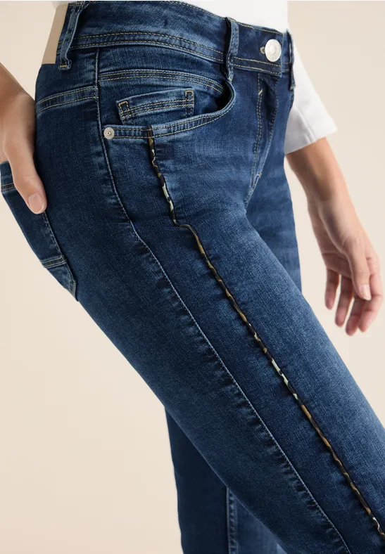 Straight-Leg-Jeans mit Gallonstreifen