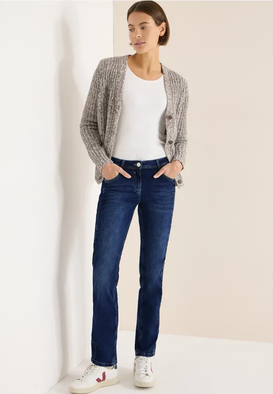 Straight-Leg-Jeans mit Gallonstreifen