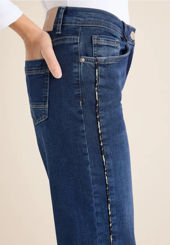 Straight-Leg-Jeans mit Gallonstreifen