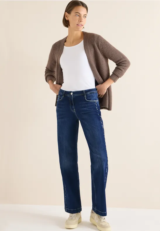 Straight-Leg-Jeans mit Gallonstreifen