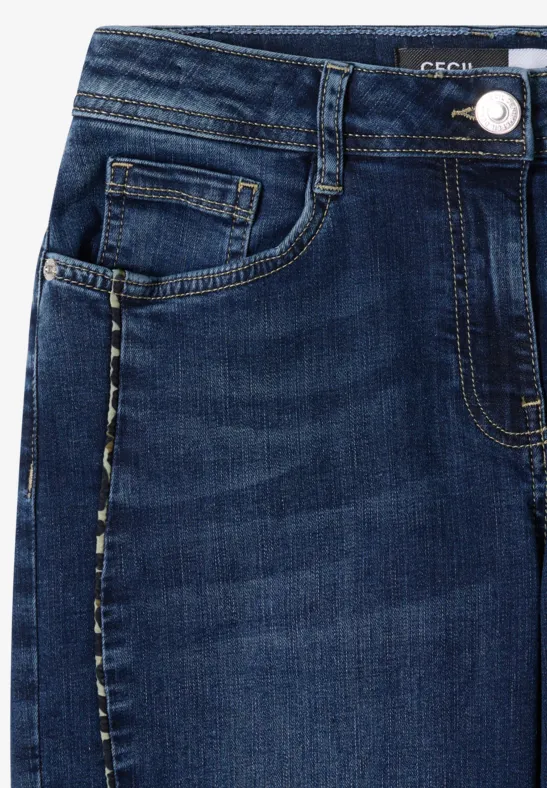 Straight-Leg-Jeans mit Gallonstreifen