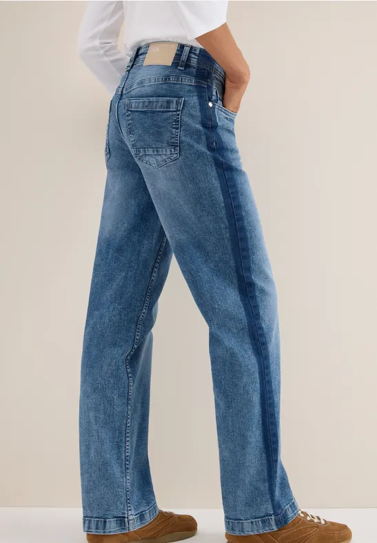 Straight-Leg-Jeans mit Gallonstreifen