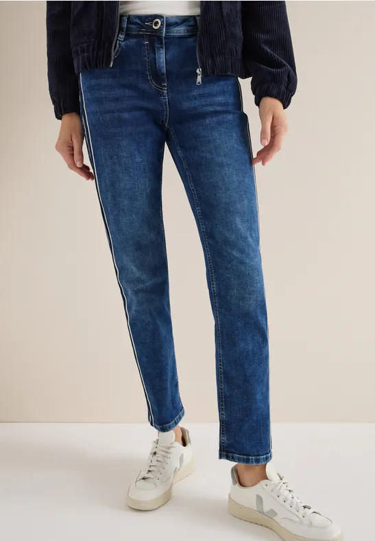 Straight-Leg-Jeans mit Gallonstreifen