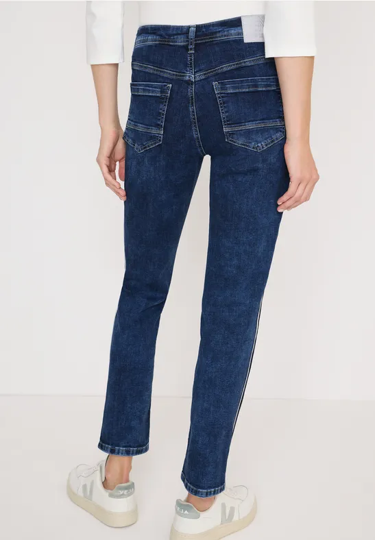 Straight-Leg-Jeans mit Gallonstreifen