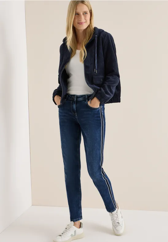Straight-Leg-Jeans mit Gallonstreifen