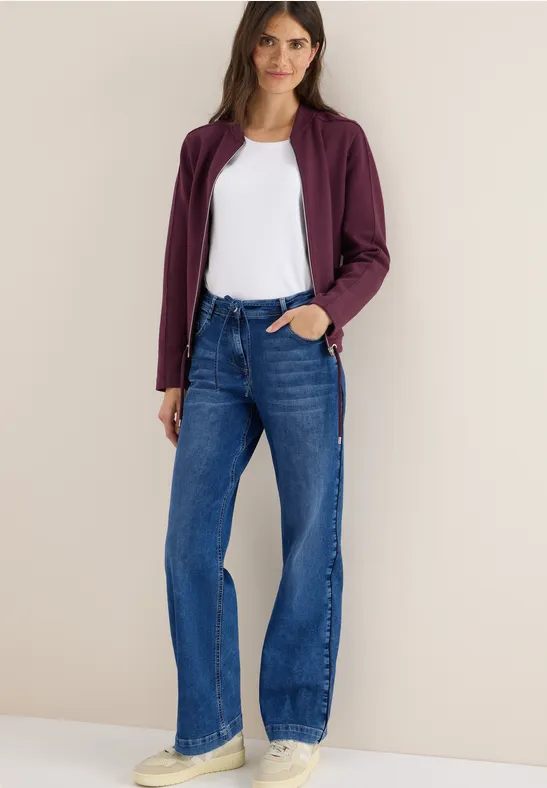 Straight-Leg-Jeans mit Gallonstreifen