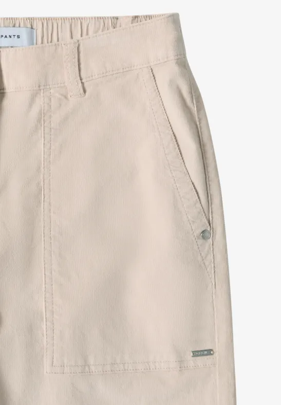 Hochtaillierte Wide Leg Cordhose