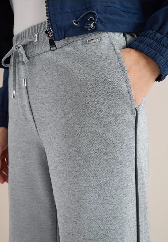Weite Melange Hose mit Gallonstreifen