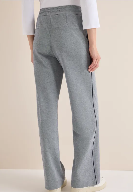Weite Melange Hose mit Gallonstreifen