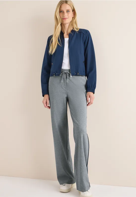 Weite Melange Hose mit Gallonstreifen