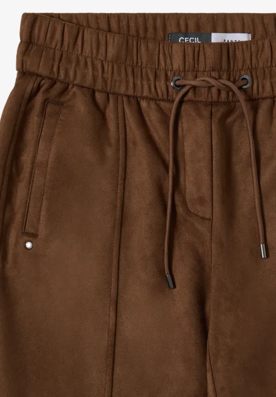 Velourhose mit Tunnelzug und schmalem Bein