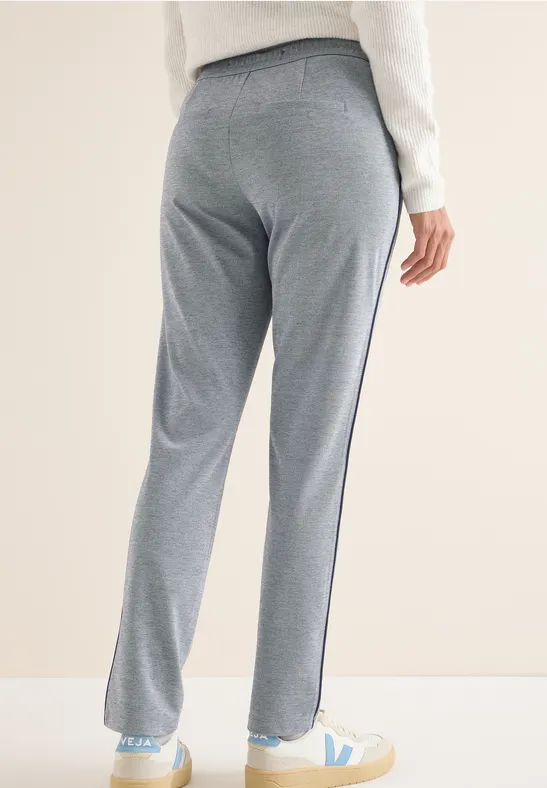 Sportliche Melange-Hose mit Galonstreifen