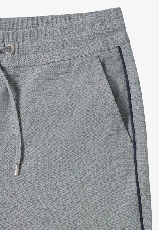 Sportliche Melange-Hose mit Galonstreifen