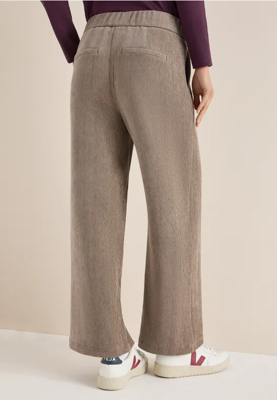 Weite Chenille-Hose mit feinem Muster