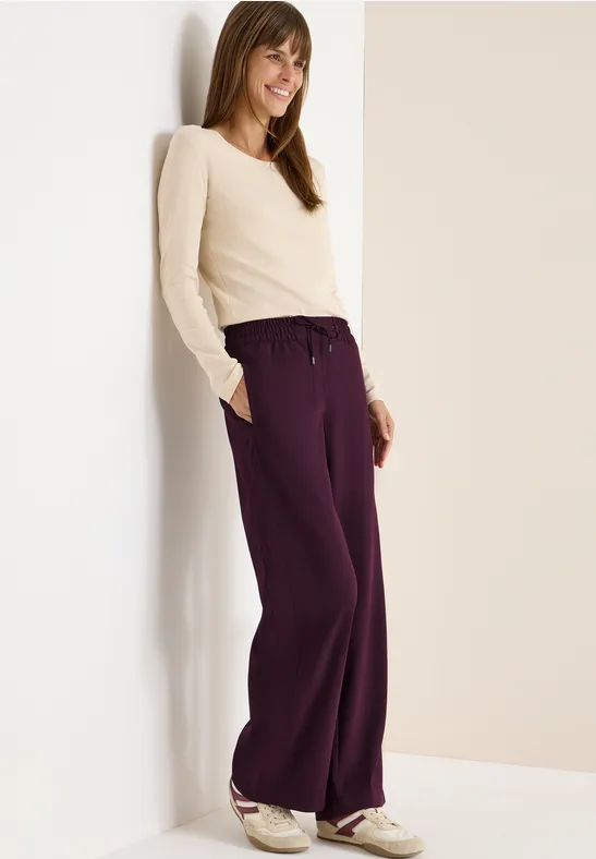 Weite High-Waist-Hose mit Tunnelzug
