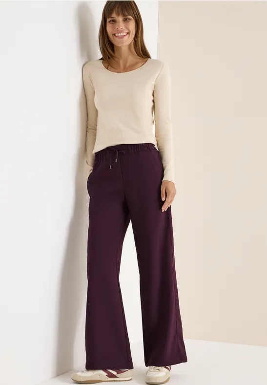 Weite High-Waist-Hose mit Tunnelzug