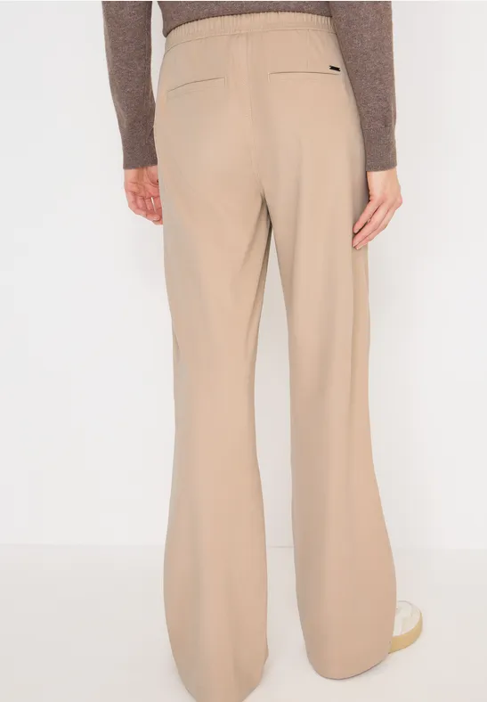 High-Waist Weite Twill-Hose