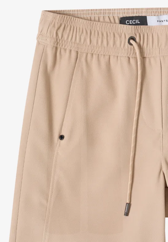 High-Waist Weite Twill-Hose