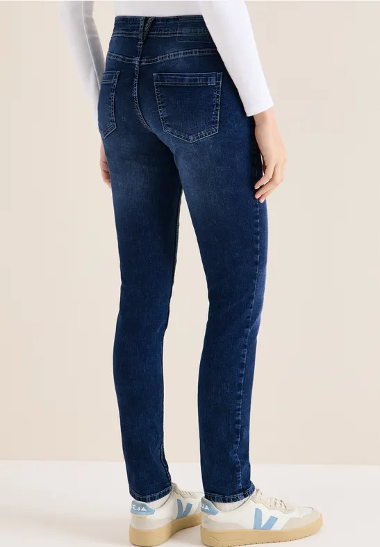 Slim Fit Jeans mit Strassbesatz