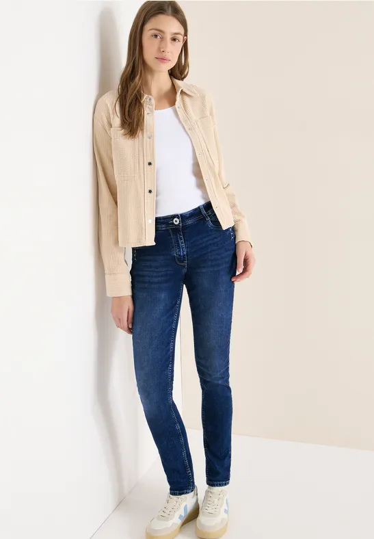 Slim Fit Jeans mit Strassbesatz