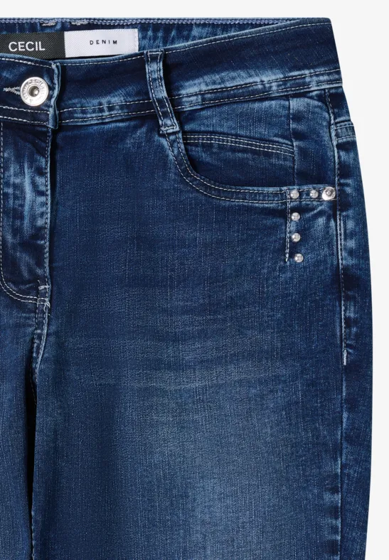 Slim Fit Jeans mit Strassbesatz