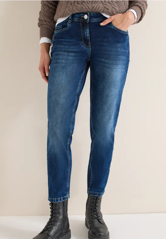 Slim-Fit-Jeans mit mittlerer Leibhöhe