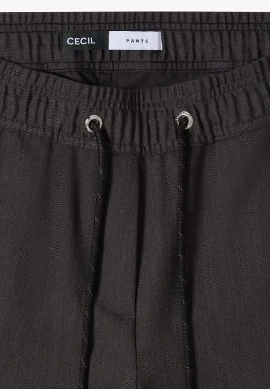 Hochgeschnittene Wide-Leg-Nadelstreifenhose