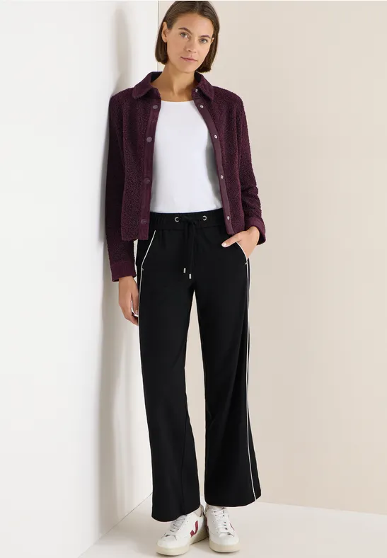 Wide-Leg-Hose mit sportiven Seitenstreifen