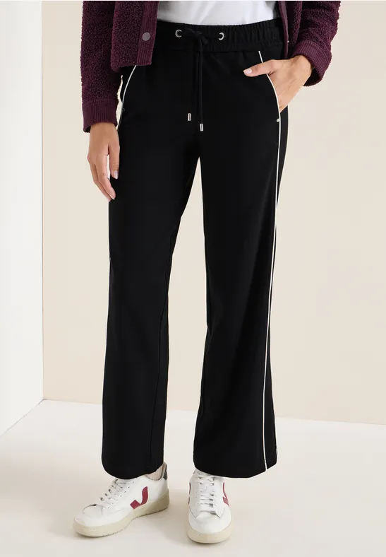 Wide-Leg-Hose mit sportiven Seitenstreifen